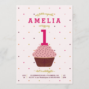 Onze uitnodiging voor 'Little Cupcake Birthday'