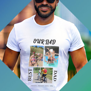 Onze vader Beste vader Foto Collage personaliseert T-shirt