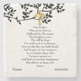 Onze vader bidt katholieke Gift gepersonaliseerd Stenen Onderzetter