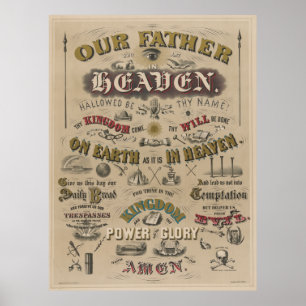 Onze vader die in de hemel kunst [1873] poster
