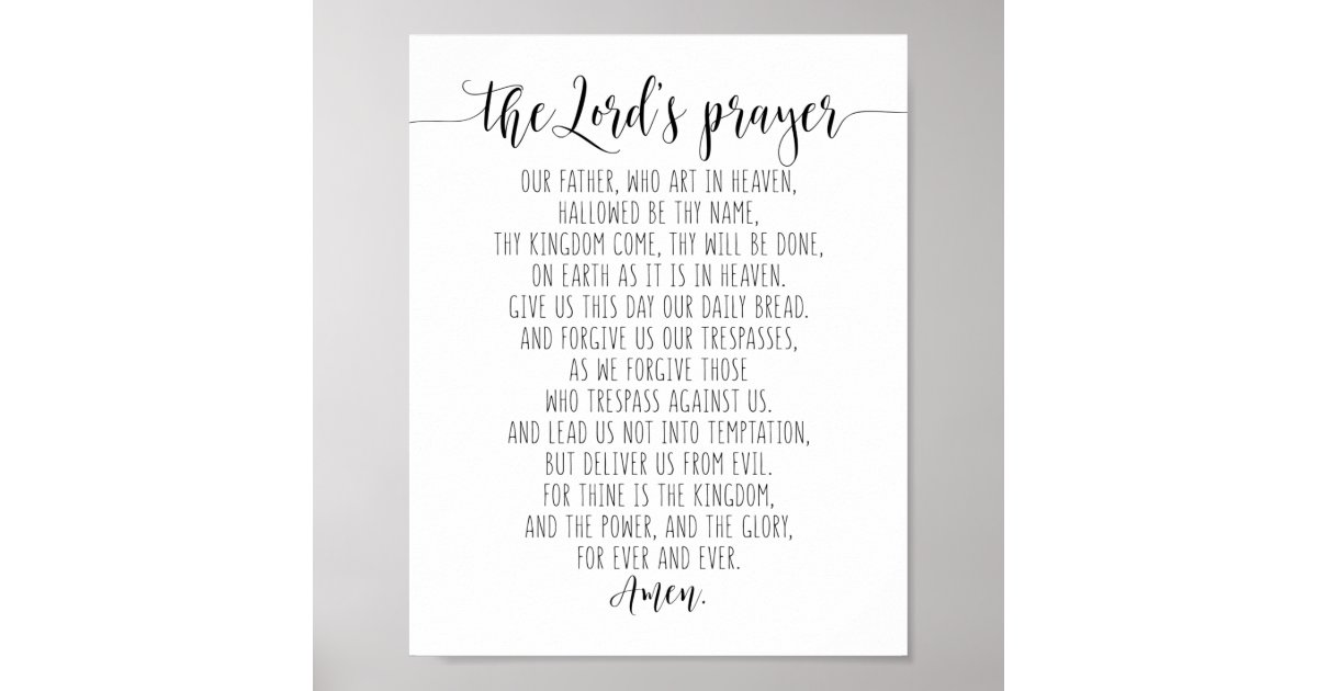 Onze vader die in de hemel kunst maakt, het gebed poster | Zazzle.nl