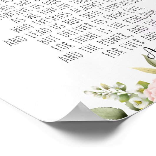 Onze vader die in de hemel kunst maakt, het gebed  poster (Hoek)