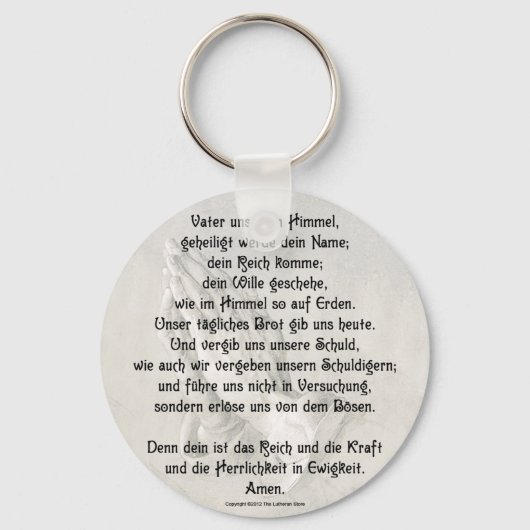 'Onze Vader' (Duits) Basis knop sleutelhanger (Voorkant)
