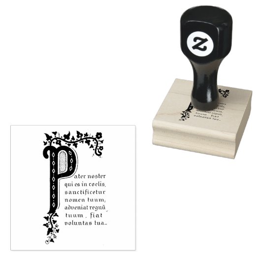 Onze Vader gebed in het Latijn Rubberstempel (Gestempeld)