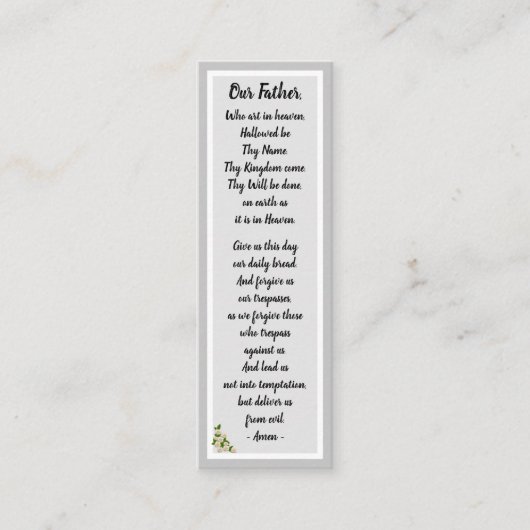 Onze Vader Gebed Matteüs 6:9-13 Bladwijzer Kaart Mini Visitekaartje (Voorkant)