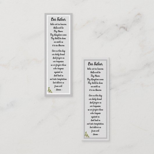 Onze Vader Gebed Matteüs 6:9-13 Bladwijzer Kaart Mini Visitekaartje (Voorkant / Achterkant)