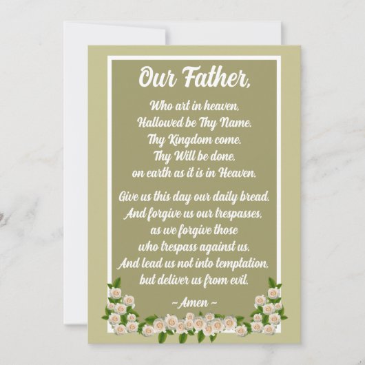 Onze Vader Gebed Matteüs 6:9-13 Gouden Kaart (Voorkant)