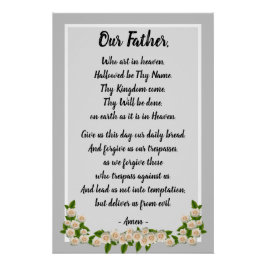 Onze Vader Gebed Matteüs 6:9-13 Poster
