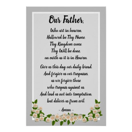 Onze Vader Gebed Matteüs 6:9-13 Poster (Voorkant)