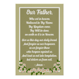 Onze Vader Gebed Mattheus 6:9–13 Gouden Poster