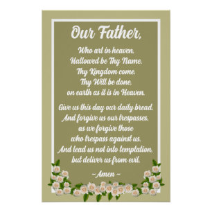Onze Vader Gebed Mattheus 6:9–13 Gouden Poster
