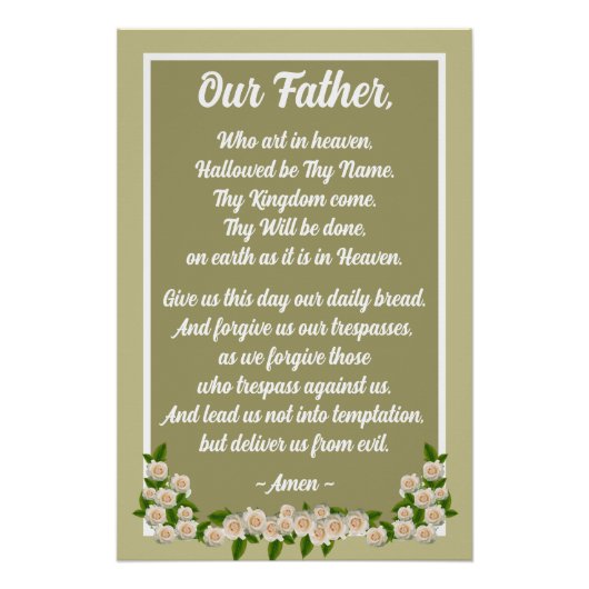Onze Vader Gebed Mattheus 6:9–13 Gouden Poster (Voorkant)