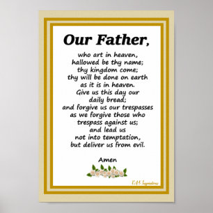 Onze Vader Gebed Mattheus 6:9-13 Poster
