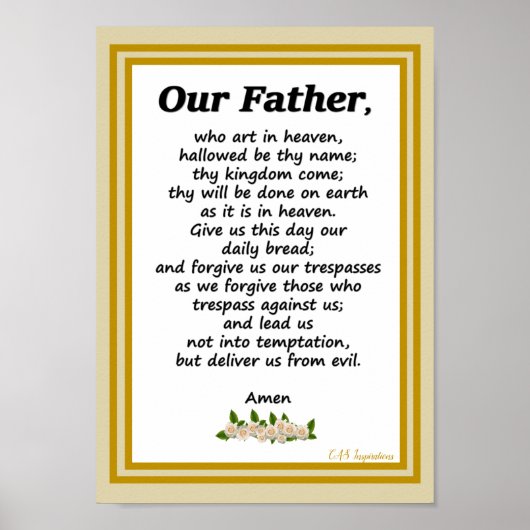 Onze Vader Gebed Mattheus 6:9-13 Poster (Voorkant)