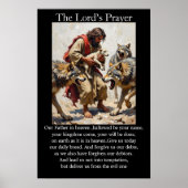 Onze Vader Goede Herder Beschermend Lam Wolven Poster (Voorkant)