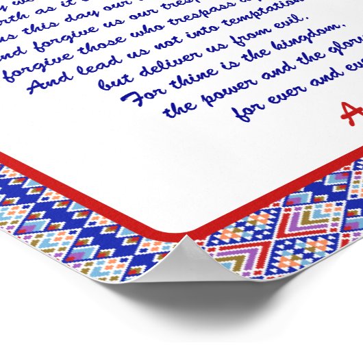 Onze vader, het gebed van de Heer kleurrijk Poster (Hoek)