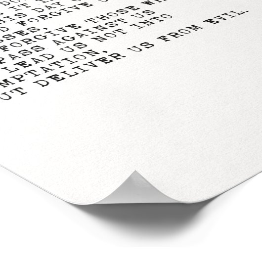 Onze vader, het Poster van de Lord's Prayer (Hoek)