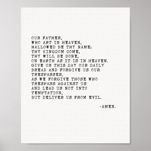Onze vader, het Poster van de Lord's Prayer (Voorkant)