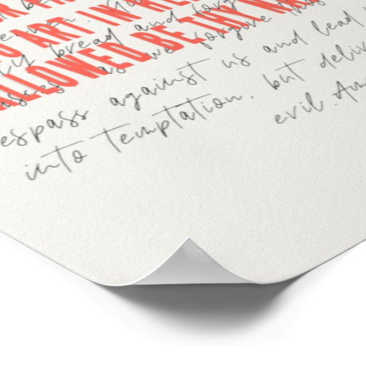 Onze vader, het Poster van de Lord's Prayer (Hoek)