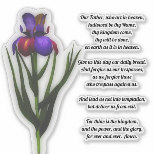 Onze vader Iris van de Heer Sticker (Voorkant)