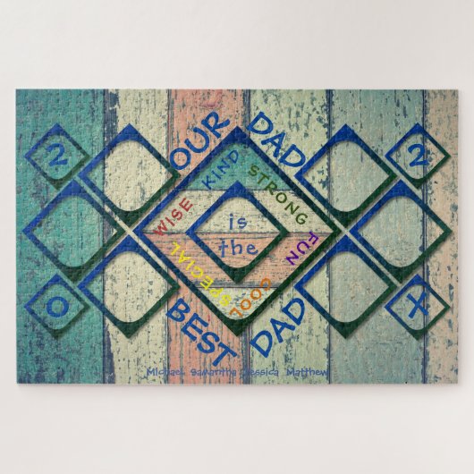 Onze vader is de beste foto van papa. legpuzzel (Horizontaal)