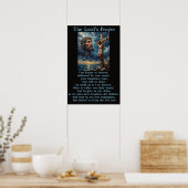 'Onze Vader'-Kruisigingsstorm Verlossing Kunst Poster (Keuken)