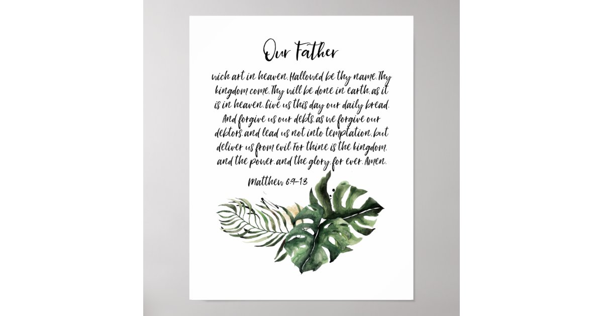 Onze Vader Lords gebed, Schrift Poster | Zazzle.nl