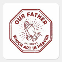 Onze Vader Ons Heer Gebed Matteüs 6:9 Rood Stempel