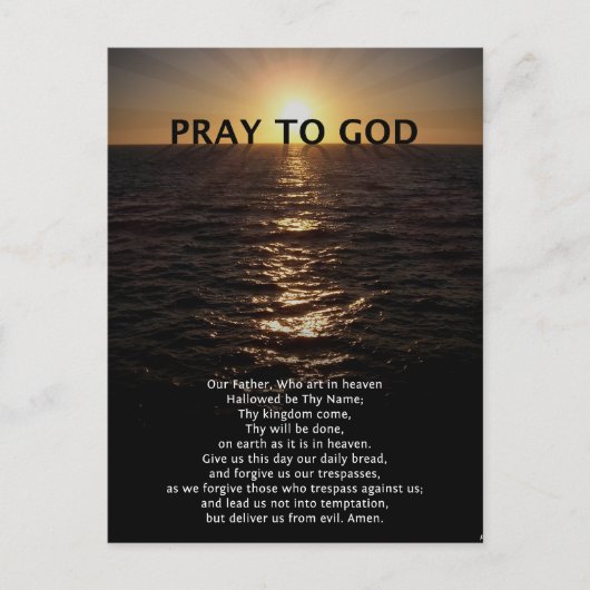 Onze vader Prayer Briefkaart (Voorkant)