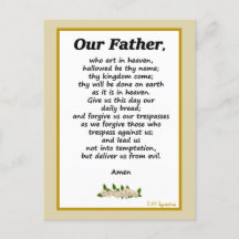 Onze vader Prayer Matthew 6:9-13 Briefkaart