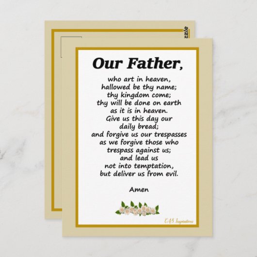 Onze vader Prayer Matthew 6:9-13 Briefkaart (Voorkant / Achterkant)