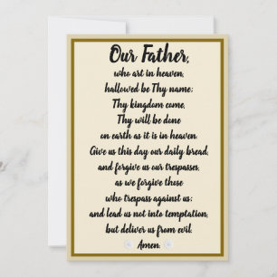 Onze vader Prayer Matthew 6:9-13 Feestdagenkaart
