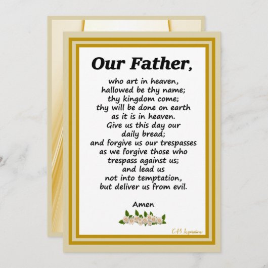 Onze vader Prayer Matthew 6:9-13 Feestdagenkaart (Voorkant / Achterkant)