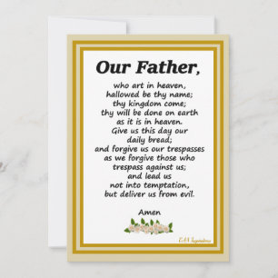 Onze vader Prayer Matthew 6:9-13 Feestdagenkaart