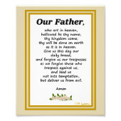 Onze vader Prayer Matthew 6:9-13 Foto Afdruk (Voorkant)