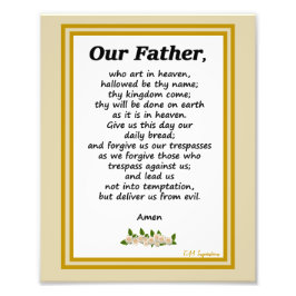 Onze vader Prayer Matthew 6:9-13 Foto Foto Afdruk