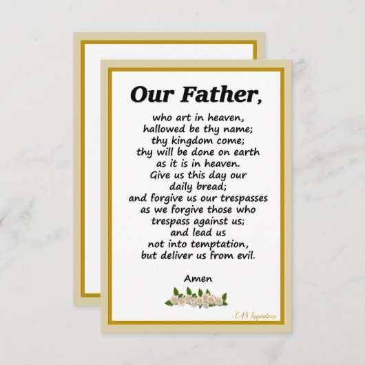 Onze vader Prayer Matthew Kaart 6:9-13 (Voorkant / Achterkant)