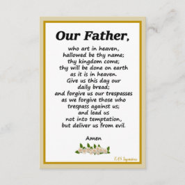 Onze vader Prayer Matthew Kaart 6:9-13