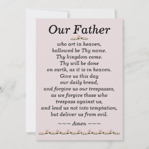 Onze vader Prayer Matthew Kaart 6:9-13