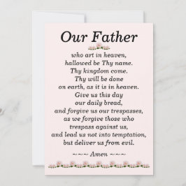 Onze vader Prayer Matthew Kaart 6:9-13