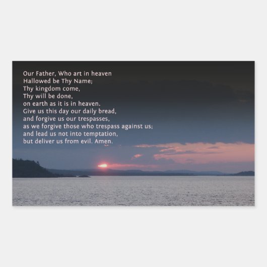 Onze vader Prayer Rechthoekige Sticker (Voorkant)