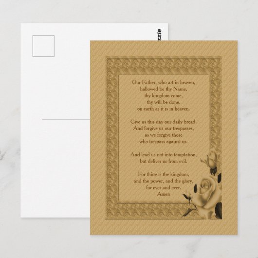 Onze vader Rosebud, het gebed van de Heer Briefkaart (Voorkant / Achterkant)