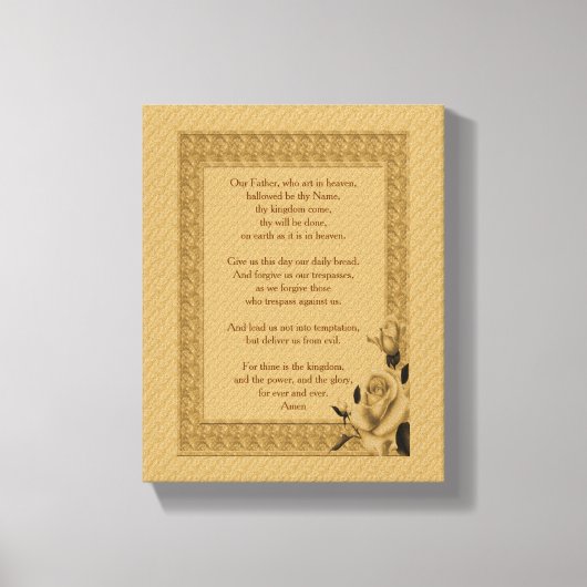 Onze vader Rosebud, het gebed van de Heer Canvas Afdruk (Voorkant)