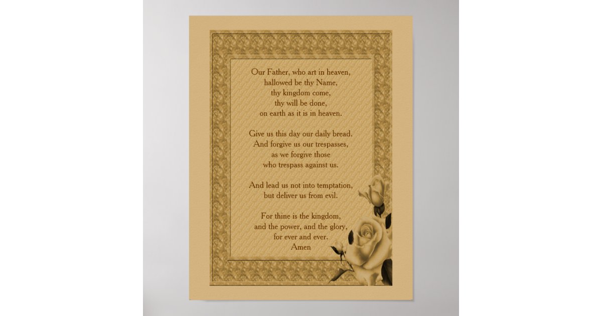 Onze vader Rosebud, het gebed van de Heer Poster | Zazzle.nl