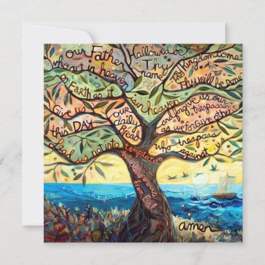 Onze Vader Square-kaart met aangepast gebed terug Kaart (Voorkant)