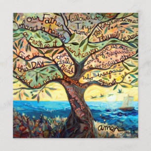 Onze Vader Square-kaart met aangepast gebed terug Kaart