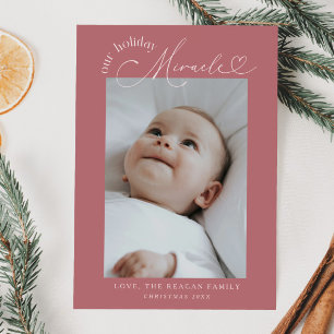 Onze Vakantie Miracle Roze Geboorteaankondiging Aankondiging