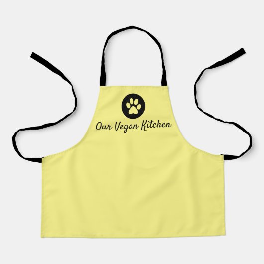 Onze Vegan Kitchen Kind Geel Apron Schort (Voorkant)