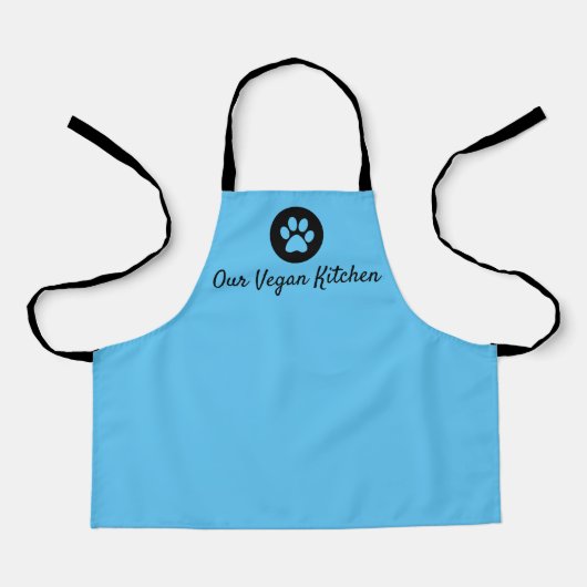 Onze Vegan Kitchen Kindblauw Apron Schort (Voorkant)