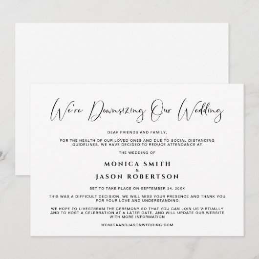 Onze verbondenheid met legant kalligrafie neerhale aankondiging (Voorkant / Achterkant)